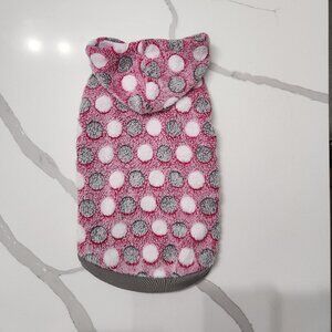 PINK DOT FLEECE DOG HOODIE
